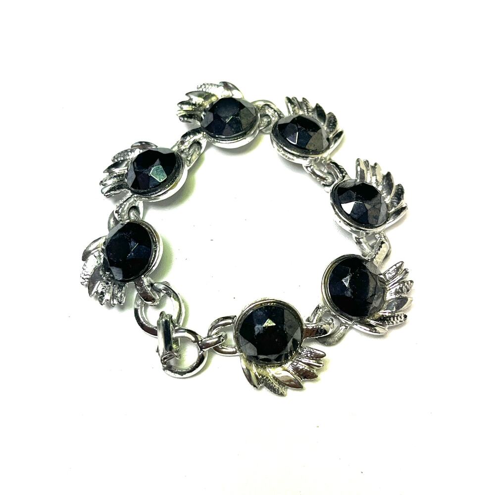 Vintage Silver and Black Statement Bracelet
